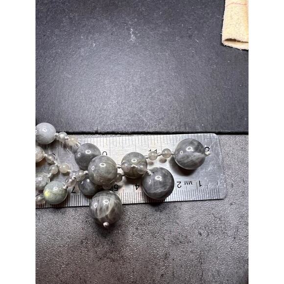 NEW labradorite bib statement necklace with sterling silver clasp - Picture 8 of 15